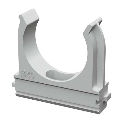 Крепеж-клипса для труб АБС-пластик в п/э d40 мм (15шт/300шт уп/кор) Промрукав | код PR.02640 | ПРОМРУКАВ Крепеж-клипса для труб АБС-пластик в п/э d40 мм (15шт/300шт уп/кор) Промрукав | код PR.02640 | ПРОМРУКАВ