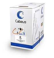 Cabeus UTP-4P-Cat.5e-SOLID-OR Кабель витая пара UTP (U/UTP), категория 5e, 4 пары (24 AWG), одножильный, PVC нг(А)-LS, оранжевый (305 м), системная гарантия 25 лет. | код 7253c | Cabeus