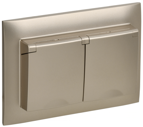 SKANDY Роз. 2-я с кр. 16А в сб IP44 SK-R12Sh шамп. IEK | код SK-R26-16-44-K37-F | IEK SKANDY Роз. 2-я с кр. 16А в сб IP44 SK-R12Sh шамп. IEK | код SK-R26-16-44-K37-F | IEK