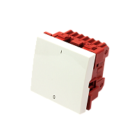 Выключатель одноклавишный на две группы, значок I-O, Mosaic 45х45, белый | код LAN-EC45x45-S12-WH | LANMASTER