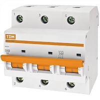 Выключатель автоматический трехполюсный ВА47-100 80А D 10кА | код. SQ0207-0032 | TDM 