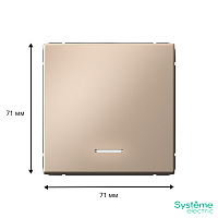 ARTGALLERY 1-клавишный ВЫКЛЮЧАТЕЛЬ с подсветкой, 10АХ, механизм, быстрозажимные клеммы, ПЕСОЧНЫЙ | код GAL001213S | Systeme Electric