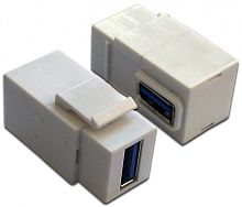 Модуль Keystone, USB 3.0, тип A, мама-мама, 90 градусов, белый | код LAN-OK-USB30-AA/V-WH | LANMASTER