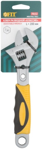 Ключ разводной Классик, шкала, увеличенный захват, прорезиненная ручка 200 мм, 28 мм | код 70152 | FIT фото 3