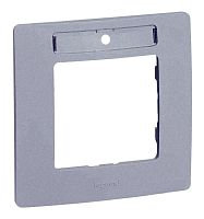 ETIKA Рамка с держателем для маркировки 1 пост алюминий | код 672556 | Legrand