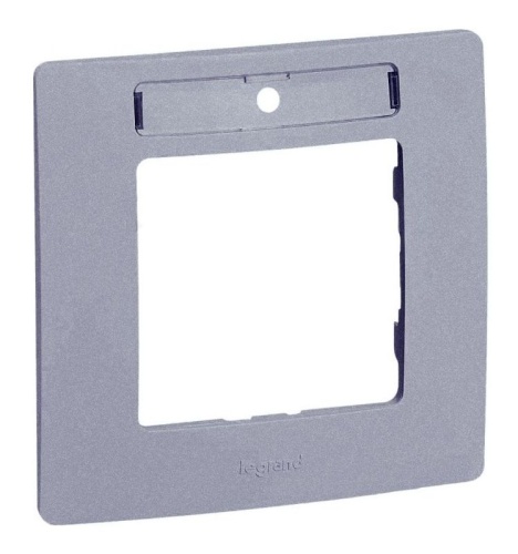 ETIKA Рамка с держателем для маркировки 1 пост алюминий | код 672556 | Legrand