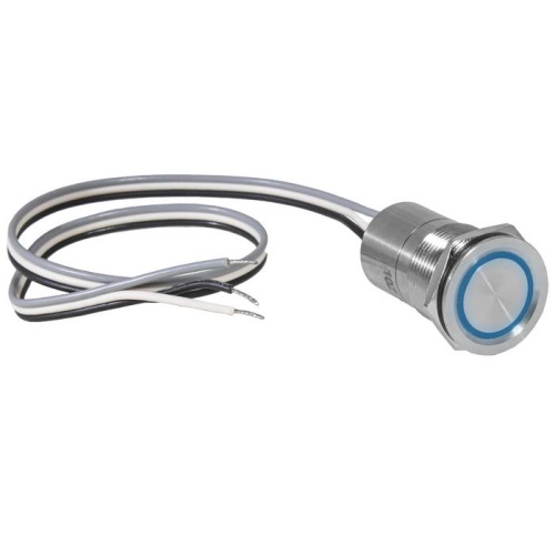 Кнопка сенсорная с подсветкой, без фиксации RUICHI TS25-11C/B/S off-(on), М25, IP68, нержавеющая сталь | код 114210 | Ruichi