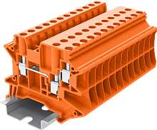 TU4-3-OG Клемма TU 3-контактная проходная винтовая, сеч.4мм2, оранж., шт | код TU4-3-OG | SUPU