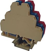 Клемма винтовая трехуровневая VS 2,5 NAI 3 + с соед. мостиком (2,5 mm2_красная) | код 003901342 | ETI