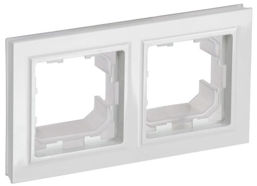 BRITE Рамка 2-местная IP44 РУ-2-БрБ-44 белый | код BR-M22-44-K01 | IEK