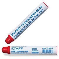 Маркер для промышленной маркировки STAFF ПМ-100 твердый, КРАСНЫЙ, -20 до +40С, 150814 | код 150814 | STAFF