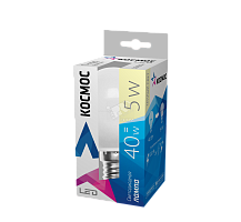 Лампа светодиодная LED Шар GL45 5Вт Е14 230v 3000K 340Лм | код Lksm_LED5wGL45E1430 | Космос