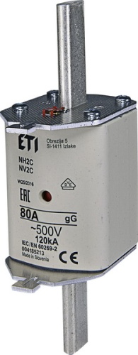 Предохранитель NH-2C/gG 80A 500V KOMBI | код 004185213 | ETI Предохранитель NH-2C/gG 80A 500V KOMBI | код 004185213 | ETI