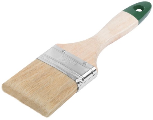 Кисть флейцевая "Хард" натур. светл. щетина дерев. ручка 2.5дюйм (63мм) FIT 01076 фото 2