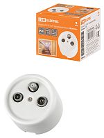 Розетка TV+R+ SAT проходная белая «Болонь» TDM | код SQ1820-0058 | TDM