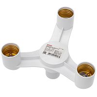 Разветвитель цокольный Е27-3хЕ27 белый REXANT | код 11-8861 | REXANT