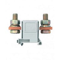 Сильноточная болтовая клемма, тип фиксации провода: перевернутый болт-перевернутый болт, номинальное сечение: 95 мм кв., 250A, 1000V, ширина: 32 мм, цвет: серый, тип монтажа: DIN 35 | код 59.195.1055.0 | Wieland