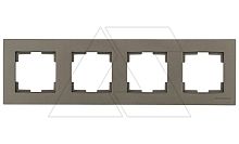 Rita - Рамка 4 поста, горизонтальный монтаж, дымчатый | код 2220-800-1495 | Mutlusan