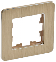 BRITE Рамка 1-мест. РУ-1-1-Бр металл шамп. RE AL IEK | код BR-M12-M-21-K37 | IEK