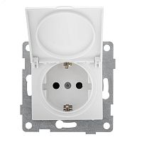 GUSI Bravo механизм розетки 1-ой с/з с з/ш и крышкой, скрытая установка, 16А, 250В. Цвет белый. | код С10Р91-001 | GUSI ELECTRIC