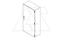 Щит моноблочный 1200x800x300мм (ВхШхГ) навесной с монтажной панелью, 1 глухая дверь, ригельный замок, 3 петли, RAL7035, IP66 | код DM258-123 | Tekpan