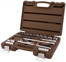 911225 Набор головок торцевых с аксессуарами 1/2DR, 8-32 мм, 25 предметов | код 911225 | Ombra