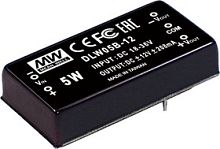 Источник питания DC-DC, 5Вт, вход 36…72В, стабил. выход ±15В/±16.7…±167мА, изоляция 1000В DC, 50.8х25.4х11.27мм., -25С…+71С | код DLW05C-15 | MeanWell
