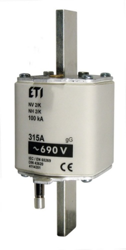 Предохранитель с ударной иглой NH-2_K/gG 315A KOMBI 690V | код 004114350 | ETI Предохранитель с ударной иглой NH-2_K/gG 315A KOMBI 690V | код 004114350 | ETI