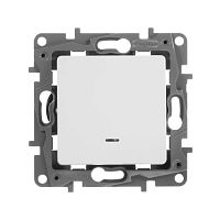 Выключатель 1-клавишный ETIKA, с подсветкой, скрытый монтаж, белый | код. 672203 | Legrand