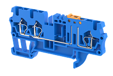 Клемма проходная пружинная 2,5 мм2 с размыкателем, на 3 подключения, синяя SQK2.5-1x2-BLUE | код 2102140001 | Elmex