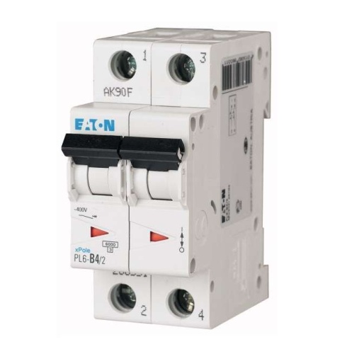Выключатель автоматический модульный 2п C 4А 6кА PL6-C4/2 | Код. 286563 | EATON Выключатель автоматический модульный 2п C 4А 6кА PL6-C4/2 | Код. 286563 | EATON