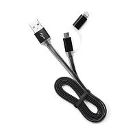 Кабель USB 2.0 Cablexpert CC-mAPUSB2bk1m, AM/microBM 5P - iPhone lightning, 1м, комбо кабель, алюминиевые разъемы, черный, блистер | код CC-mAPUSB2bk1m | Cablexpert
