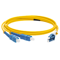 Патч-корд оптический LANMASTER, LSZH, дуплексный, LC/APC-SC/UPC, SM OS2, 20 м | код LAN-2LC-2SC/SAU-20 | LANMASTER