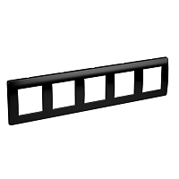 Рамка 5 постов на 2+2+2+2+2 модуля черная RAL7016 | код 75015B | DKC