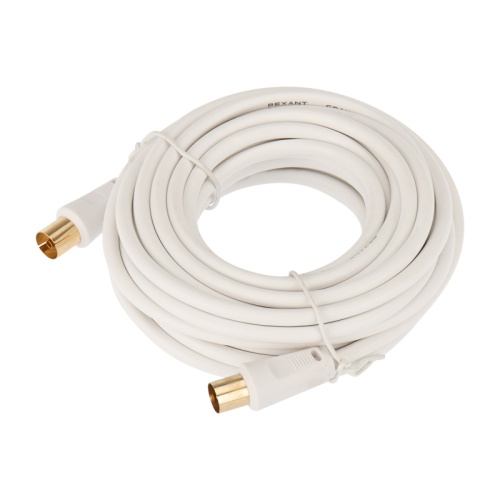 Шнур ТВ гнездо - ТВ штекер, длина 7 метров, белый REXANT | код 18-0006 | REXANT