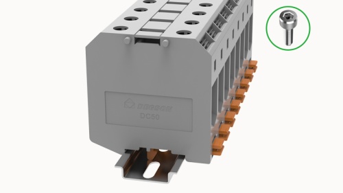 DC50-01P-11-01Z(H) Клемма винтовая DC, под HEX 50 мм.кв., серый | код 11020000233 | DEGSON