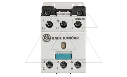 Контактор CNN 30 00 220/230V 50Hz, 3P, 30A/(40A по AC-1), 15kW(400VAC), 220/230VAC | код EAC605359 | Rade Koncar