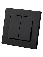 Выключатель 2-х кл. 10А черный Сенеж TDM | код SQ1816-0302 | TDM