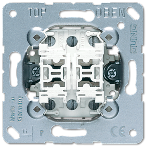 Переключатель 2-клавишный (проходной). Механизм. 10A 250V | код 509U | JUNG Переключатель 2-клавишный (проходной). Механизм. 10A 250V | код 509U | JUNG