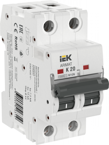 ARMAT Авт. выкл. M10N 2P K 20А IEK | код AR-M10N-2-K020 | IEK