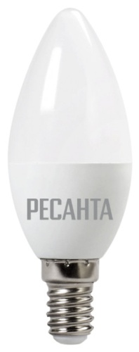Лампа светодиодная LL-R-C37-5W-230-3K-E14 (свеча, 5Вт, тепл., Е14) Ресанта, , Шт | код 76/1/1 | РЕСАНТА Лампа светодиодная LL-R-C37-5W-230-3K-E14 (свеча, 5Вт, тепл., Е14) Ресанта, , Шт | код 76/1/1 | РЕСАНТА