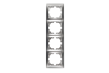 MIRA Рамка 4-ая вертикальная метал серый б/вставок | код 701-1000-154 | Lezard