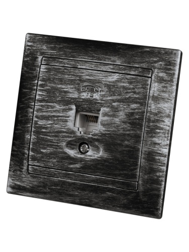 Розетка телефонная RJ11 старинное серебро Лама TDM | код SQ1815-0656 | TDM