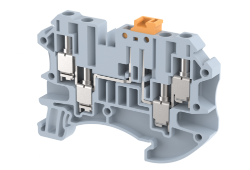 Клемма проходная винтовая 4 мм2, с размыкателем, на 4 подключения, серая TQK4-2X2-GREY | код 1203150000 | Elmex Клемма проходная винтовая 4 мм2, с размыкателем, на 4 подключения, серая TQK4-2X2-GREY | код 1203150000 | Elmex