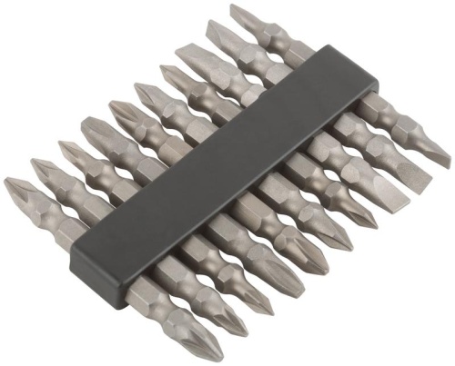 Биты набор 10 шт, CrV 50 мм, двухсторонние | код 57650 | FIT Биты набор 10 шт, CrV 50 мм, двухсторонние | код 57650 | FIT