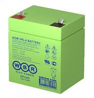 WBR GP1245 Аккумуляторная батарея для ИБП, напряжение: 12В, ёмкость: 4,5Ач, клеммы типа: F1, Размеры ВШГ: 107x70x90мм, вес: 1,7кг. Срок службы: 8 лет. | код WBR GP1245 | WBR