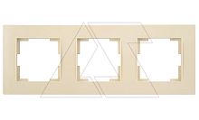 Rita - Рамка 3 поста, горизонтальный монтаж, сл.кость | код 2220-800-1302 | Mutlusan