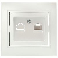 Розетка Intro Plano 1-303-06 информационная RJ | код Б0053987 | ЭРА