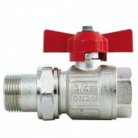 Кран шаровой со сгоном 3/4' ВН ручка бабочка IDEAL (098 3/4') | код RAN30C2EQLGTCI | ITAP