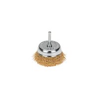 Щетка чашечная для дрели, витая латунированная проволока, 75мм KRANZ | код KR-91-1255 | KRANZ